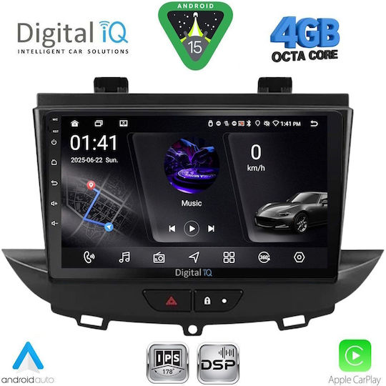Digital IQ Ηχοσύστημα Αυτοκινήτου για Opel Crossland / Grandland 2017-2025 (Bluetooth/USB/WiFi/GPS/Apple-Carplay/Android-Auto) με Οθόνη Αφής 9"