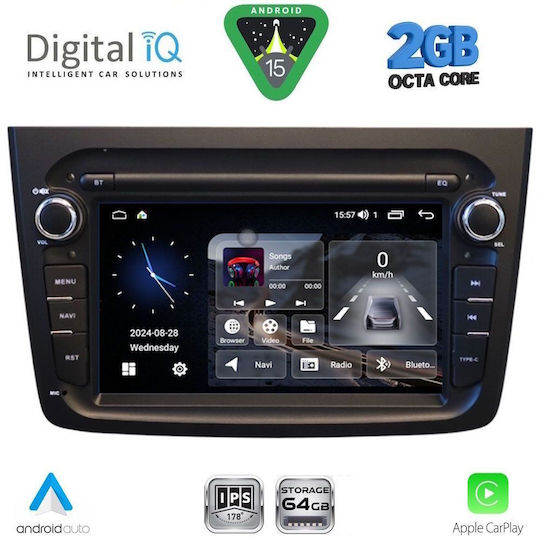 Digital IQ Car Audio System for Alfa Romeo Mito 2008-2018 Bluetooth USB WiFi GPS Apple CarPlay Android Auto with 7" Touch Screen