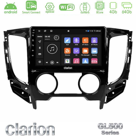 Clarion Sistem Audio Auto pentru Fiat Fullback Mitsubishi L200 2016 cu A/C (Bluetooth/USB/Wi-Fi/GPS/Apple CarPlay/Android Auto) cu Ecran Tactil 9"
