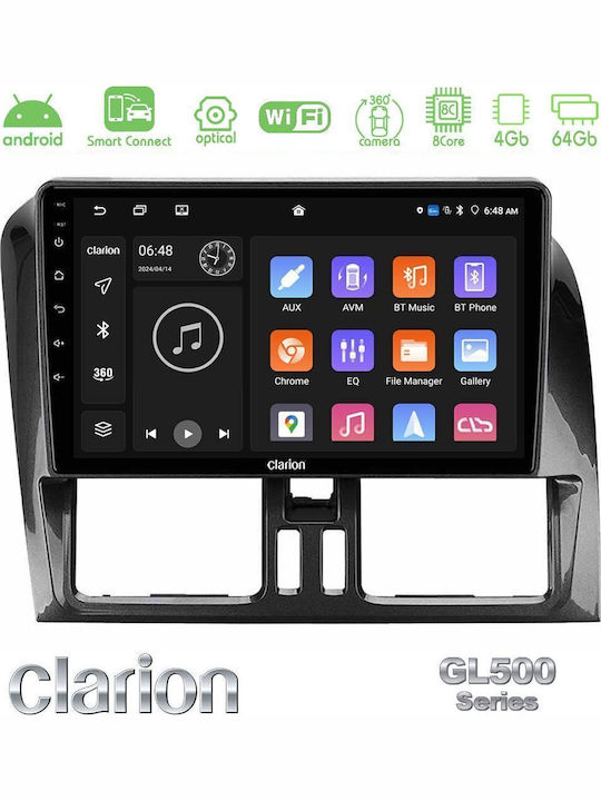 Clarion Car Audio System for Volvo XC 60 2009-2012 (Bluetooth/USB/WiFi/GPS/Apple CarPlay/Android Auto) with 9" Touch Screen
