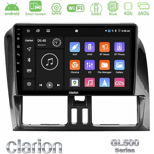 Clarion Car Audio System for Volvo XC 60 2009-2012 (Bluetooth/USB/WiFi/GPS/Apple CarPlay/Android Auto) with 9" Touch Screen