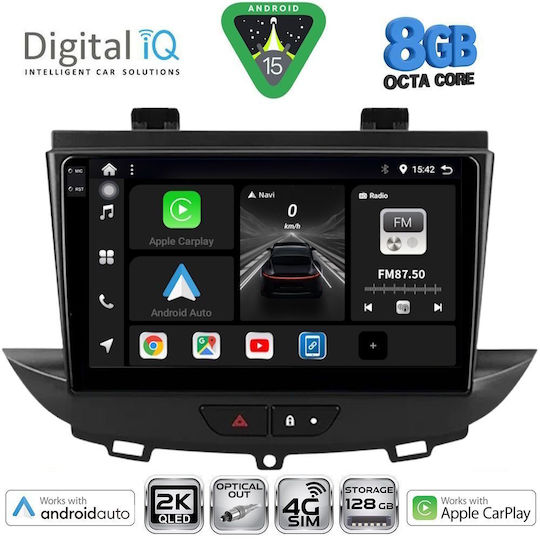 Digital IQ Car Audio System for Opel Crossland / Grandland 2017-2025 Bluetooth USB WiFi GPS Apple CarPlay Android Auto with 9" Touch Screen