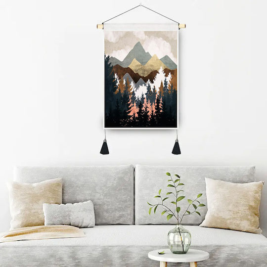 FRIPIA Decorative Tapestry Landscape Handmade from Fabric 50x35cm