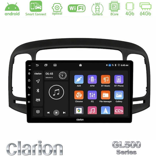 Clarion Auto-Audiosystem für Hyundai Accent 2006-2011 mit Touchscreen 9" Bluetooth USB Eingebautes Wi-Fi GPS Apple CarPlay Android Auto
