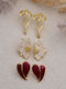 Heliophilia Silver Set Earrings Made of Gold Plated Silver Burgundy