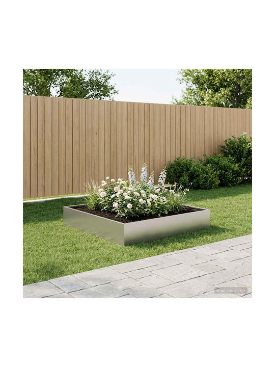 vidaXL Garten Silber Metallischer Blumentopf Silber 100x100x20cm