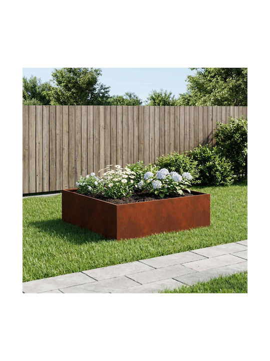 vidaXL Garden Metal Flower Pot Rusty 100x100x30cm
