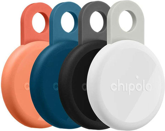 Chipolo Loop Apple Find My & Google Find Hub Kohle/Schwarz/Navy/Koralle 4Stücke mit Smartphone-Tracker Wiederaufladbare Batterie
