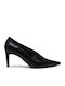 Leder Pumps mit Hochem Absatz Schwarz