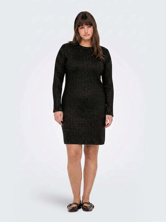 Rochie Midi Tricotată Neagră