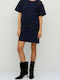 Summer Mini T-Shirt Dress Dark Blue