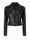 Leather Women's Jacket for Winter Black