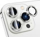 Ring Protector Glitter Kameraschutz Metallrahmen Silber für das iPhone 12 Pro Max