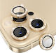 Ring Protector Glitter Kamera Schutz Tempered Glass Gold für das iPhone 14 Pro / 14 Pro Max