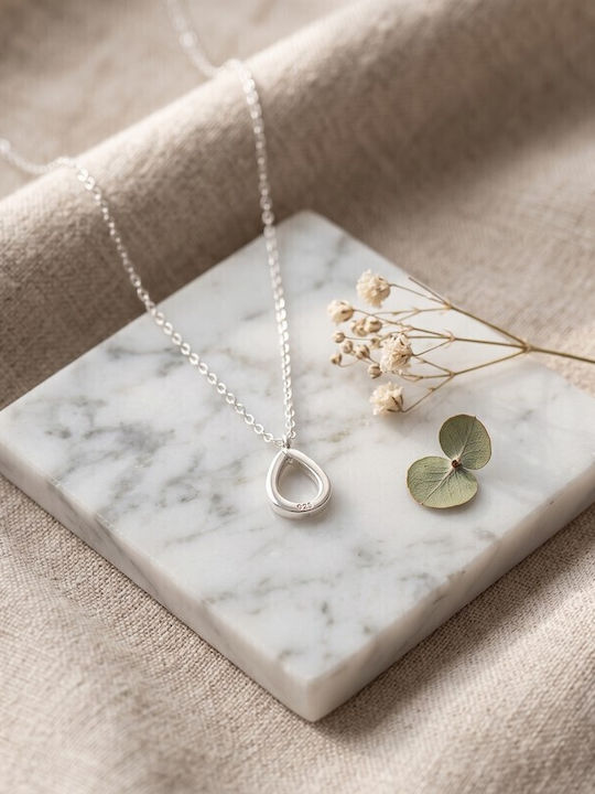 Grekas Halskette mit Träne-Design aus Silber