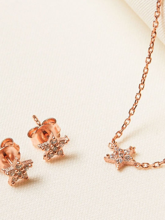 Elika Silver Schmuckset Mit Halskette & Ohrringe Aus Silber