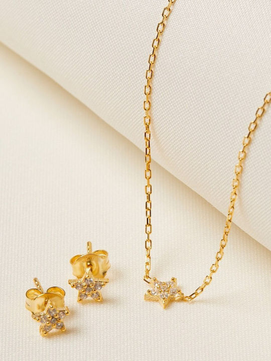 Elika Silver Schmuckset Mit Halskette & Ohrringen Aus Silber