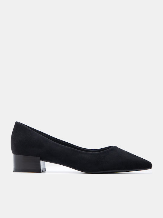 Luigi Pointed Toe Heels with Low Heel Black