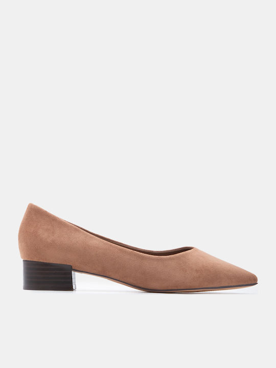 Luigi Pointed Toe Heels With Low Heel Brown