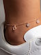 Elika Silver Επιχρυσωμένο Βραχιόλι Ποδιού από Ασήμι Ροζ