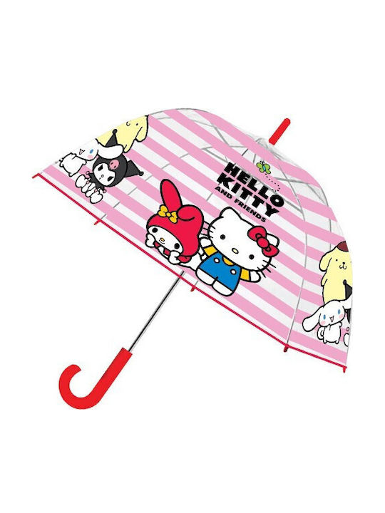 Hello Kitty Kinderregenschirm Gebogener Handgriff Mehrfarbig mit Durchmesser 45cm