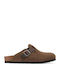 Leder Damen Hausschuhe Braun