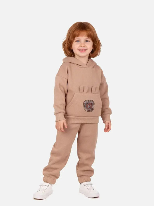 Joyce Bear Pocket Kinder Trainingsanzug Beiges
