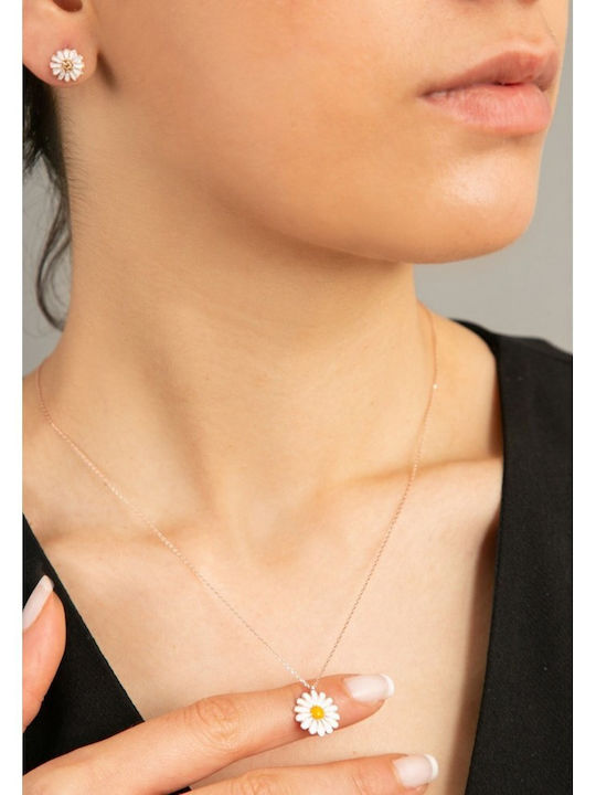 Elika Silver Schmuckset Mit Halskette & Ohrringe Aus Silber