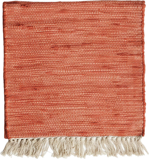 Chios Hellas Pastell Baumwoll Teppich 65x130cm Koralle