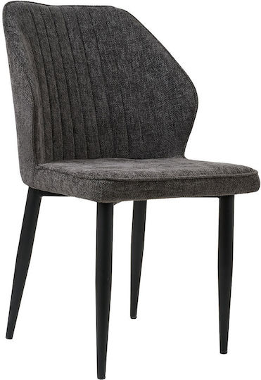 Rihanna Dining Chair with Fabric Upholstery Grey 49x61x84cm