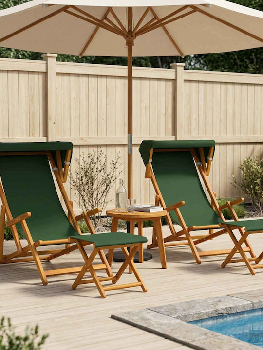 Outdoor Wooden Green Chair with Cushion 4 Piece...