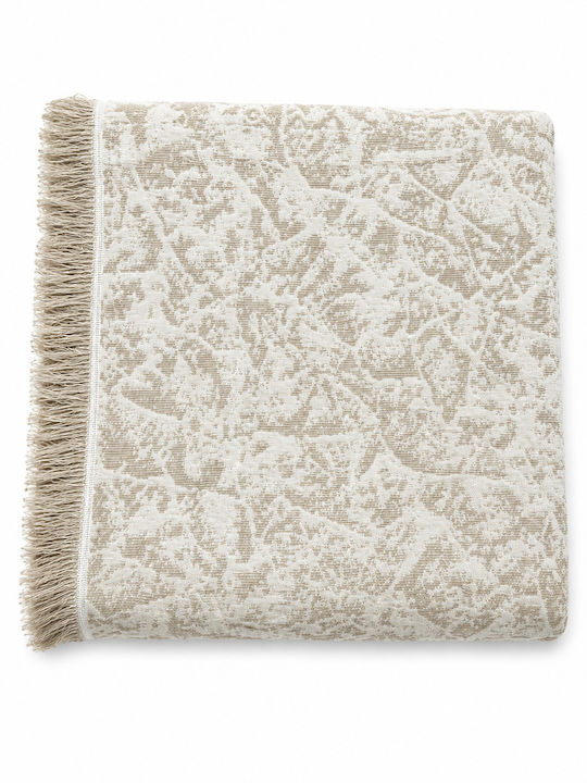 Xionoula Home Armchair Throw Jacquard 180x180cm Ecru