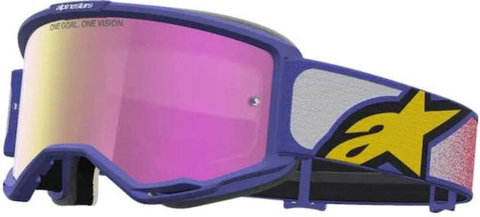 Μάσκα Motocross Alpinestars Vision 5 Drag Red Purple Mirror-pink