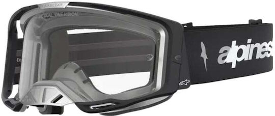 Motocross-Schutzbrille Alpinestars Vision 8 Bernstein Schwarz Silbern Klar