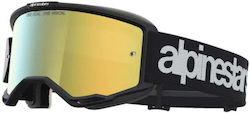 Μάσκα Motocross Alpinestars Vision 5 Hone Blk White Mir Mirror-gold
