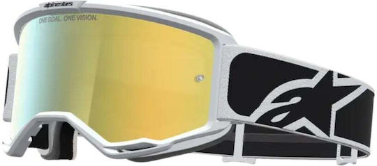 Очила За Мотокрос Alpinestars Vision 5 Rora Черно Бели Огледални Златисти