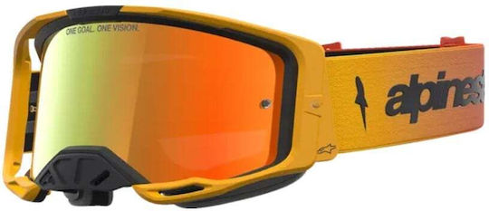 Alpinestars Vision 8 Amber Fire Red Blk Mirror-Red Motocross-Schutzbrille