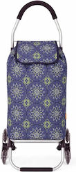 Fabric Shopping Trolley Foldable Blue 33x55x24cm