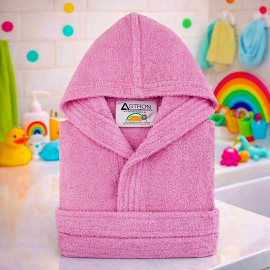 Astron Italy Kids Bathrobe Pink Hooded