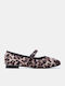 Damen Ballerinas Spitz zulaufend Mit Riemen Animal