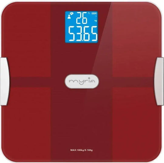 Myria Smart Cântar 180kg cu Bluetooth Roșie