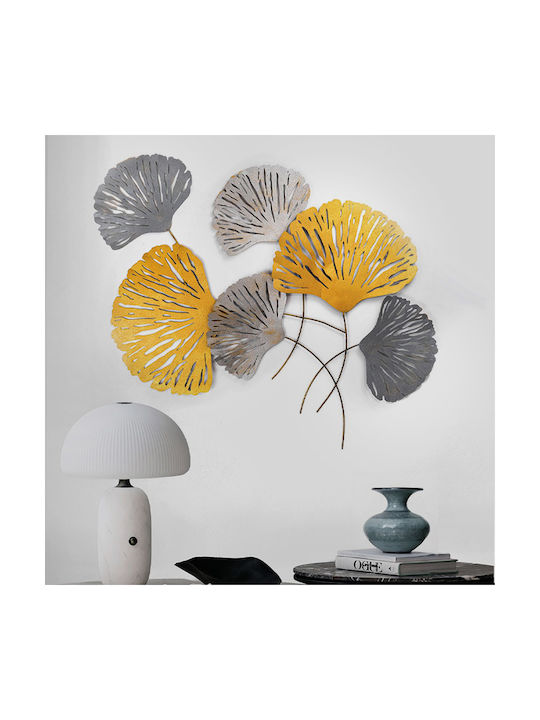 Megapap Wandbehang Flower Handgefertigt Bronzefarben aus Stoff 100x75cm