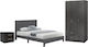 HomeMarkt Studentenmöbel-Set Schlafzimmer 3 Stück HM11281