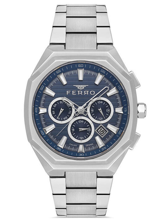 Herrenuhr Batterie mit Silber Metall-Armband