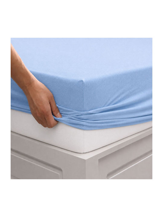 Super-Double Bed Sheet with Rubber Hugger 160x200cm Blue