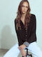 Celestino Gestrickte Damen Strickjacke Kariert Mit Details Schwarz