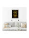 FRIPIA Tapiserie Decorativă Lucrată Manual Aurie din Țesătură 50x35cm