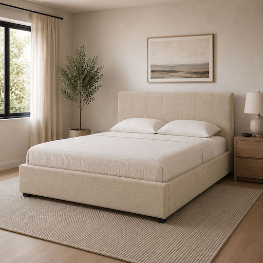 Sora Bett Übergröße mit Stauraum für die Matratze 160x200cm Beige