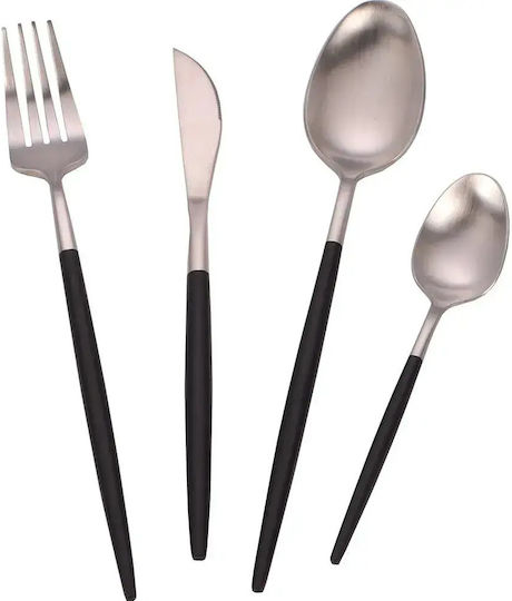 Myria Set de Tacâmuri Inoxidabile Negre 24 Bucăți