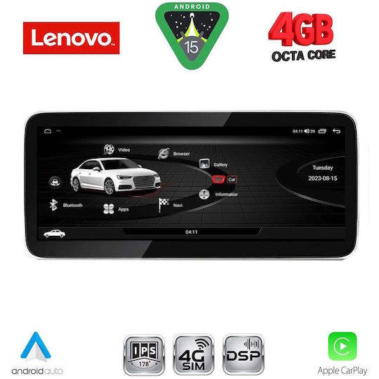 Lenovo Car Audio System for Audi A6 2012-2015 Bluetooth USB AUX WiFi GPS Apple CarPlay Android Auto with 10.33" Touch Screen